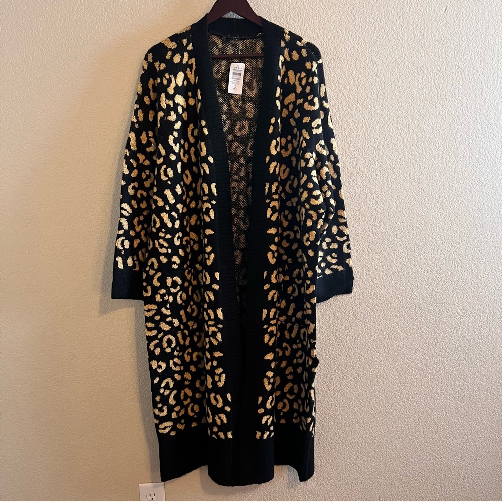 Torrid Vegan Cashmere Duster Jacquard Lurex Sweater Size 2 NWT - Picture 2 of 11